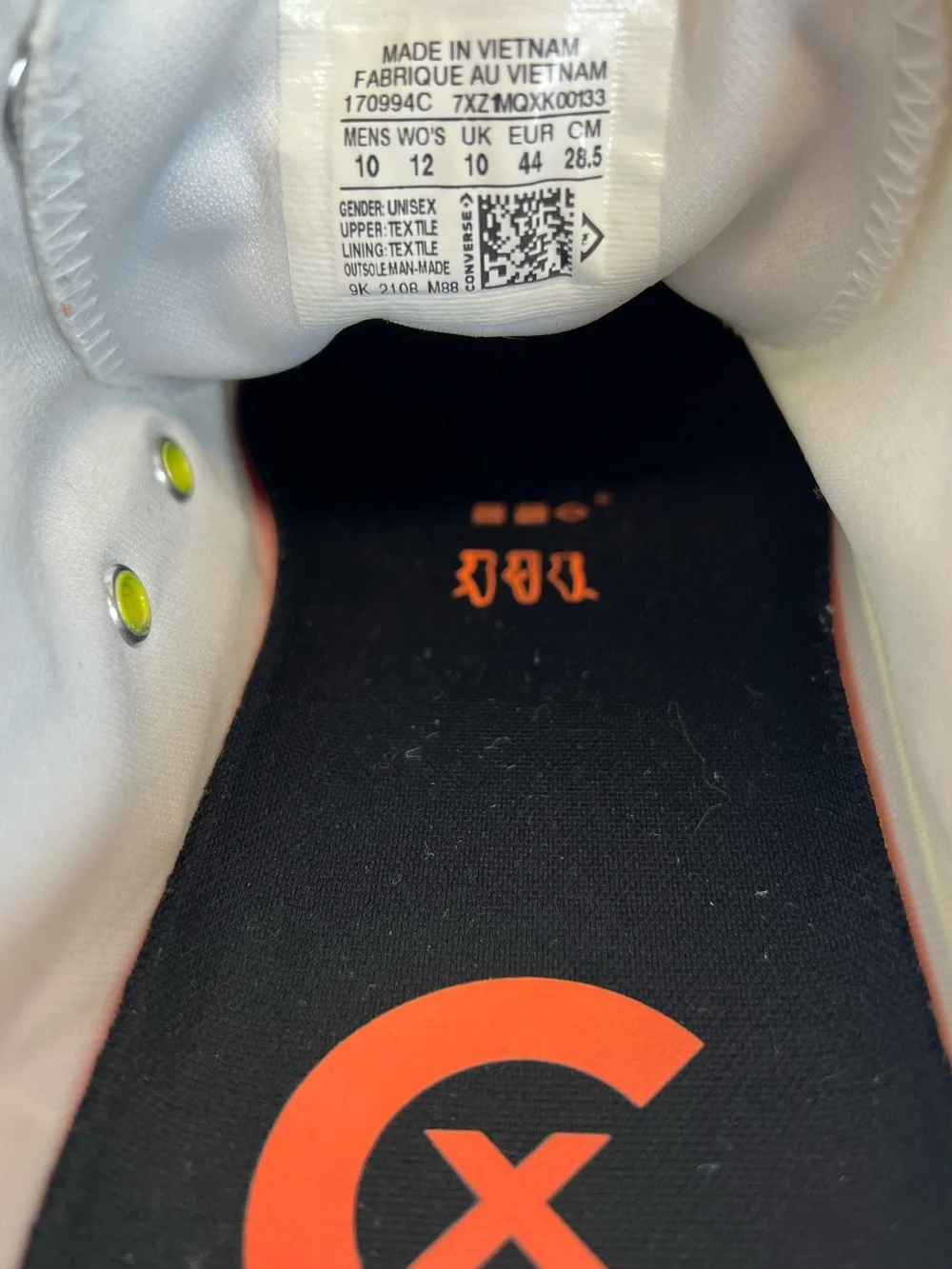Converse CTAS CX “Street Utility” White/Lime Twist M10/W12 170994C Very Nice. - Picture 13 of 16